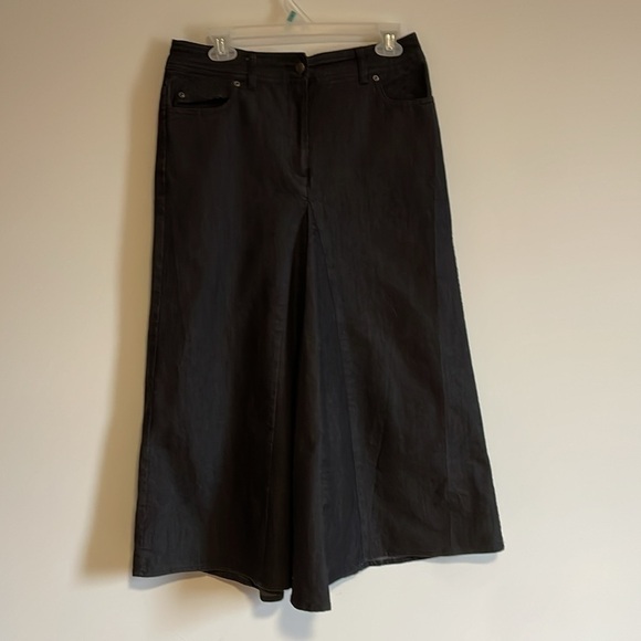 Y2K Tech Grunge Maxi Skirt 8 Black VTG Flare Appraisal Bell Rave 2000s Alt Edgy - Picture 1 of 12